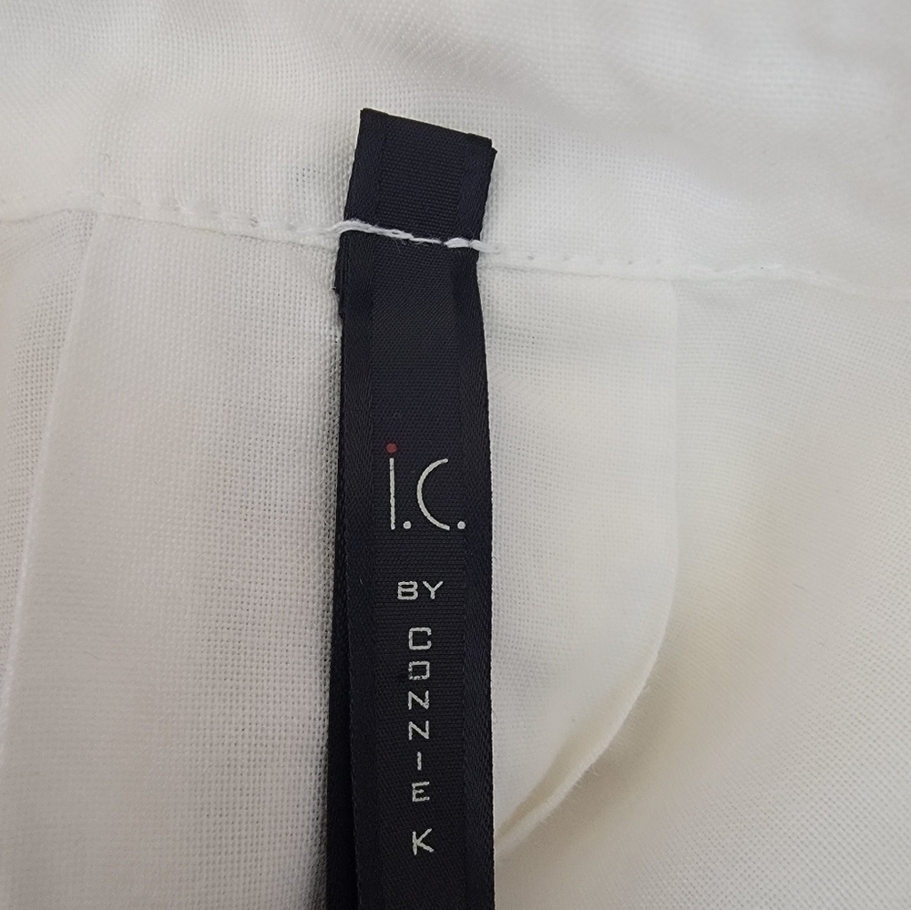 I.C Connie K Shirt Sz Large 100% Linen Tunic High Low Back Zip Lagenlook Beachy - Picture 7 of 11